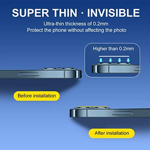 מגן עדשות מצלמה 3-חבילות סומומן לאייפון 12 Pro Max 5G, [HD Clear] [לא משפיע על צילום פלאש]